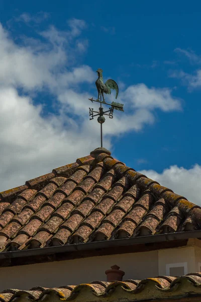 Gyönyörű weathercock a tetőn — Stock Fotó