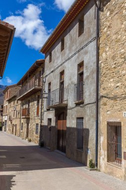 İspanyol antik köy güzel eski taş evler