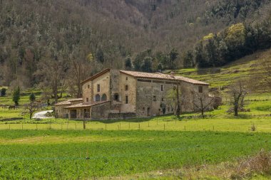İspanyol antik köy güzel eski taş evler