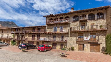 İspanyol antik köy güzel eski taş evler