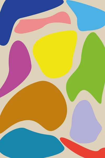 Vivid colors, abstract shape on beige background — 스톡 벡터