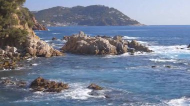Katalonya 'da İspanyol Costa Brava' nın güzel deniz manzarası