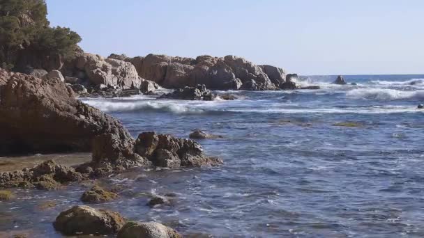 Katalonya Spanyol Costa Brava Nın Güzel Deniz Manzarası — Stok video