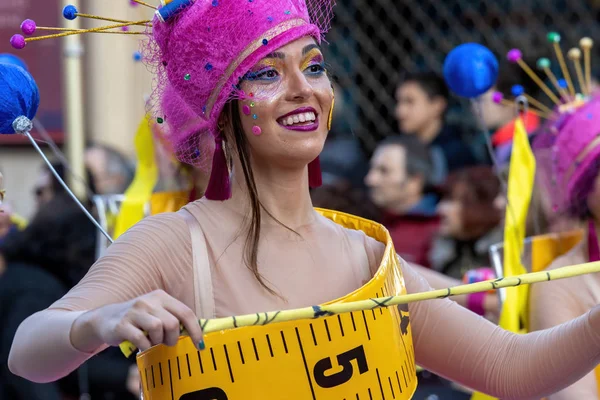 Carnaval Traditionnel Dans Une Ville Espagnole Palamos Catalogne Beaucoup Gens — Photo