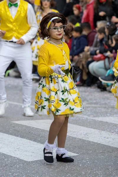 Traditionell Karneval Spansk Stad Palamos Katalonien Många Människor Kostym Och — Stockfoto