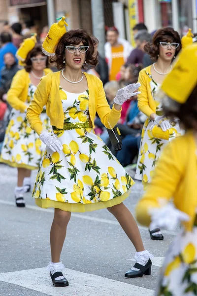 Carnaval Traditionnel Dans Une Ville Espagnole Palamos Catalogne Beaucoup Gens — Photo