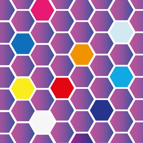Sistema Hexágonos Algunos Colores Aleatorios Imagen Vectorial — Vector de stock