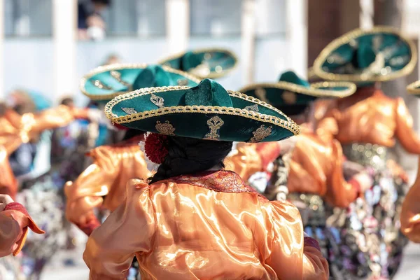 Traditional Carnival Spanish Town Palamos Catalonia Many People Costume Interesting — Stock Photo, Image
