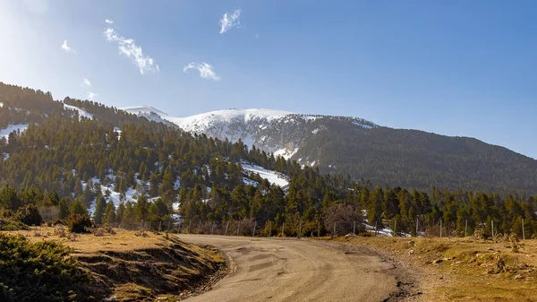 Prázdná Cesta Španělské Pyrenejské Hoře — Stock fotografie