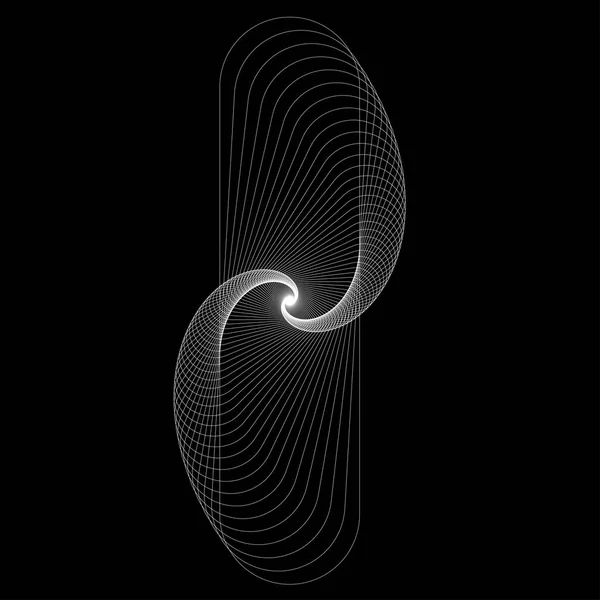 Caracol Forma Imagen Vectorial Blanca Sobre Fondo Negro Esp — Archivo Imágenes Vectoriales