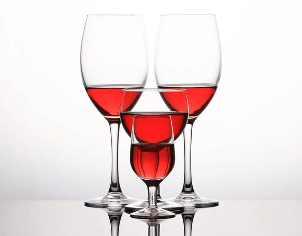 Glasses with wine isolated on white background — Stock Photo, Image