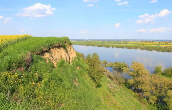 Vistula river high slope bank — Stock Photo, Image