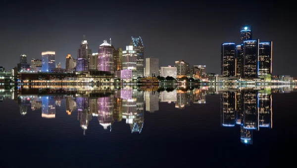 Detroit Night Skyline — Stock Photo, Image
