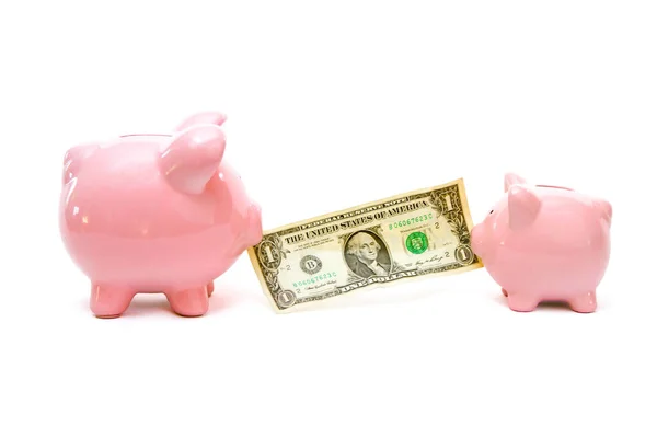 Piggy Bank Tug-O-War — Stock Photo, Image