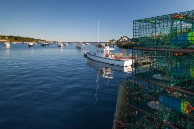 Istakoz ve fishingboats bas Harbor, Maine