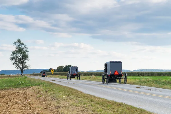 Amish Carriages in Lancaster County — Stock Photo, Image