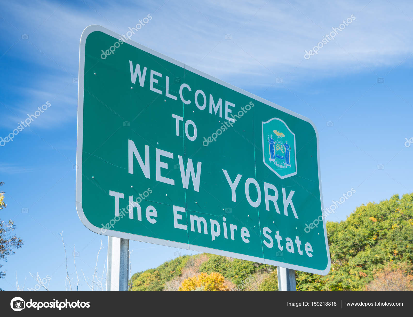 Bem-vindo ao New York State Sign fotos, imagens de © paulbradyphoto  #159218818