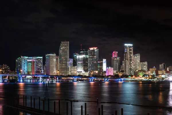 Skyline de Miami Night — Foto de Stock