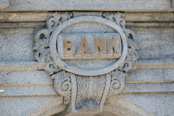 Stone Bank znak — Zdjęcie stockowe