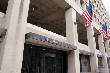 Entrance to FBI Building in Washington DC clipart