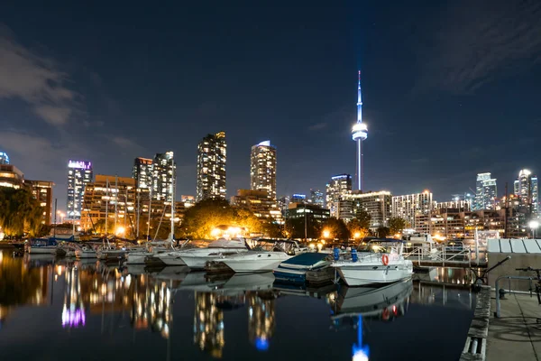 Toronto Night Skyline from Marina Quay — Stock Photo, Image