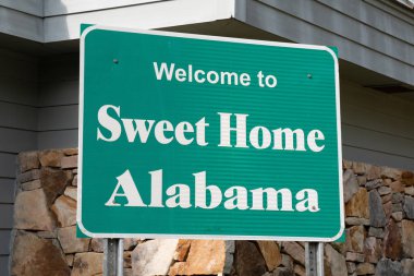 Hoş geldin merkezinde Alabama İşareti