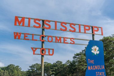 Mississippi yol işaret için hoş geldiniz