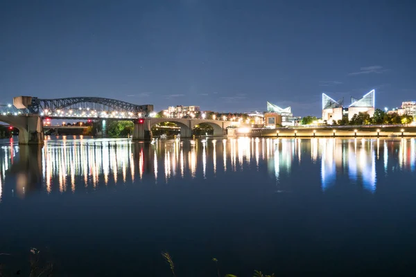 Chattanooga, Tennessee Nachtelijke Skyline — Stockfoto