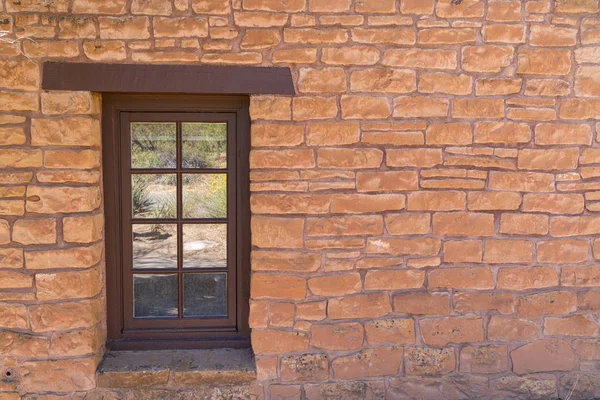 Old Southwestern Adobe Wall and Window Wall and Window — 스톡 사진