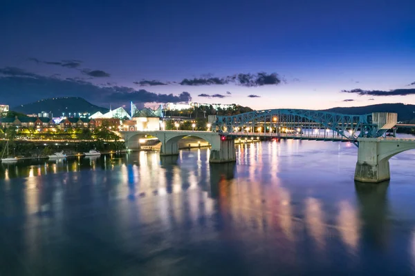 Chattanooga October 2019 Chattanooga City Skyline Tennessee River Night — 스톡 사진