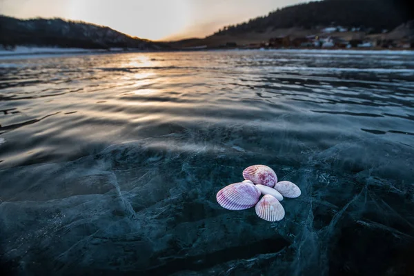 O gelo do lago Baikal — Fotografia de Stock