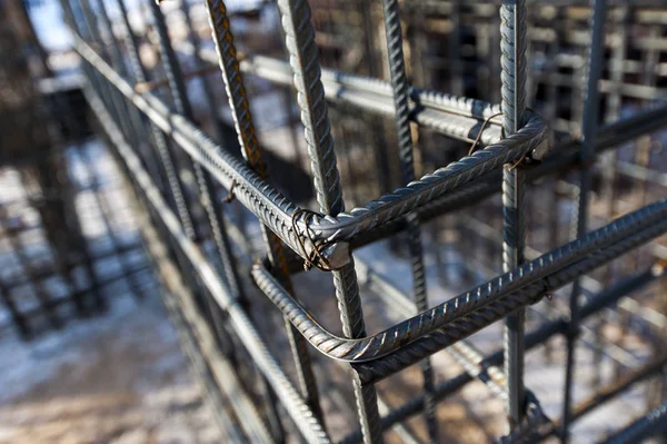 Metalldraht Der Einen Rahmen Gebunden Wird Eine Monolithische Wand Gießen — Stockfoto