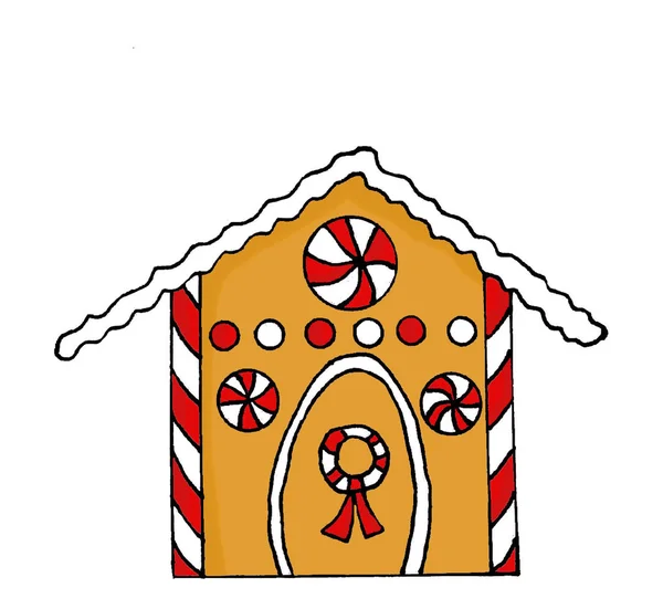 Gingerbread house çizim — Stok fotoğraf