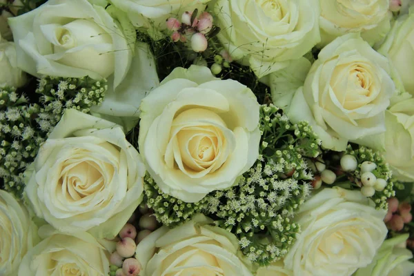 Bílé svatební růže — Stock fotografie