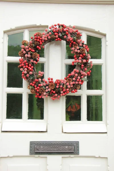 Christmas wreath with decorations — Stock Photo, Image