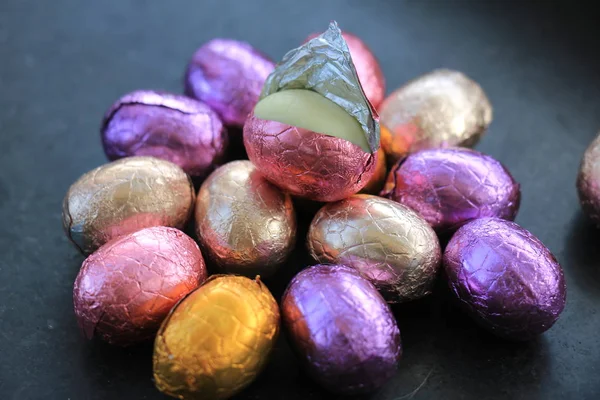 Chocolate easter eggs — Stock Photo, Image