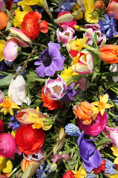 Buquê de flores de primavera colorido brilhante — Fotografia de Stock