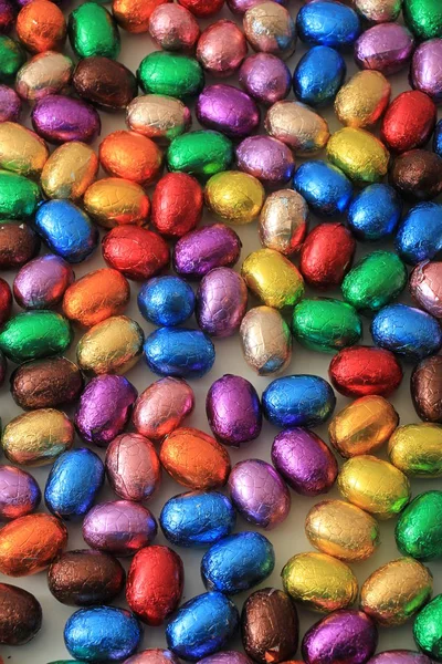 Colored Chocolate easter eggs — Stock Photo, Image
