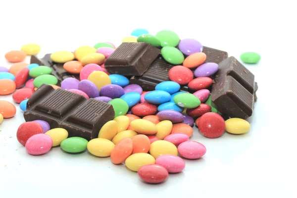 Coloridos caramelos y chocolate —  Fotos de Stock