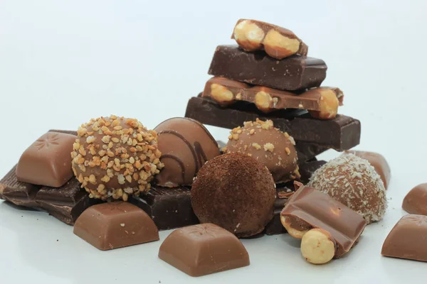 Diferentes tipos de chocolates — Foto de Stock