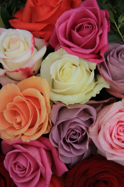 Mixed bridal roses — Stock Photo, Image