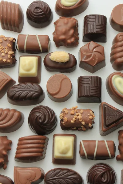 Diferentes tipos de chocolates — Fotografia de Stock