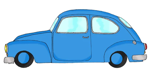 青いファンタジーがヴィンテージ車 — ストック写真