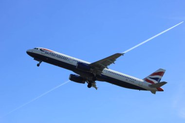 Amsterdam Hollanda - 25 Şubat 2017: G-Euxg British Airways Airbus A321-200