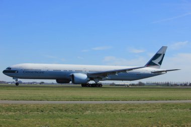 Amsterdam Hollanda - 25 Şubat 2017: B-Kqy Cathay Pacific