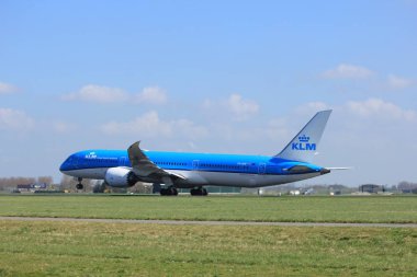 Amsterdam Hollanda - 2 Nisan 2017: Ph birimi Bhf Klm Royal Dutch Airlines Boeing