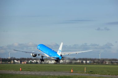 Amsterdam Hollanda - 7 Nisan 2017: Ph-Bqi Klmboeing 777