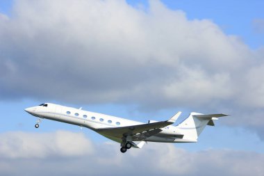 Amsterdam Hollanda - 7 Nisan 2017: N605ch özel Gulfstream