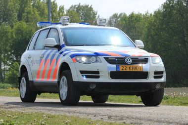 Amsterdam, Hollanda: 6 Mayıs 2017: Hollandaca polis araba