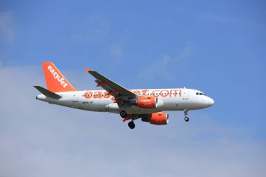 Amsterdam, Hollanda, Temmuz, 21 2016: Hb-Jyf arası easyjet İsviçre
